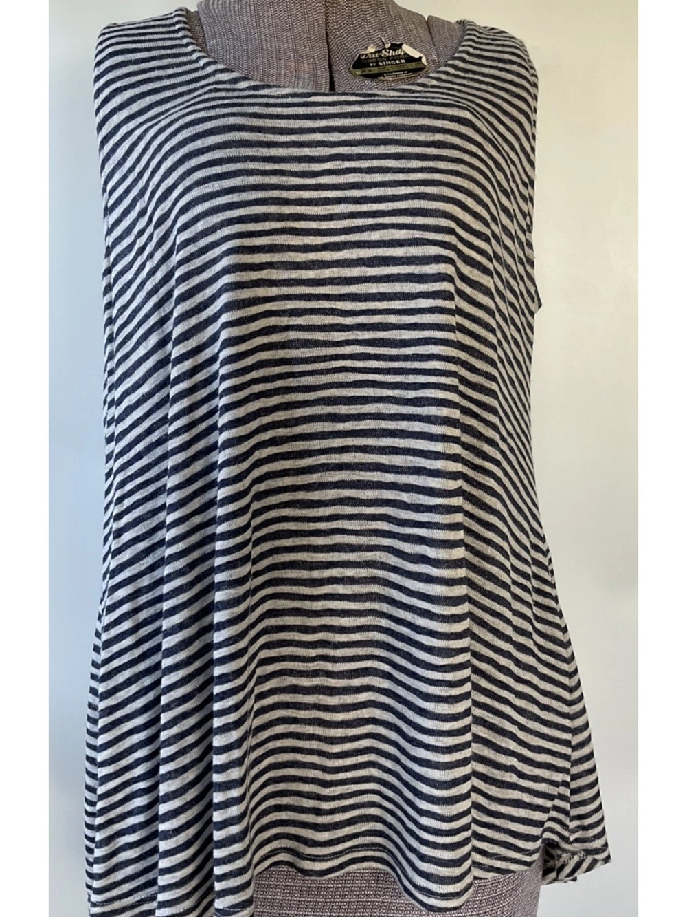 Anthropologie W5 Top Women's Sleeveless Striped Tunic Blue White Size Large